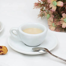 Load image into Gallery viewer, Classic White Demitasse Cups | Small Espresso Cup with Saucer - 1 Set