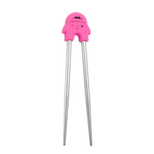 Load image into Gallery viewer, Face Cartoon Training Chopsticks | Pink Yellow Blue Metal Children Utensils - 1 Pc