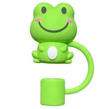 Load image into Gallery viewer, Green Frog Straw Toppers |  Cute Silicone Cap Covers - 1 Pc