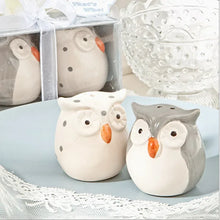 Load image into Gallery viewer, Cute Owl Salt and Pepper Shakers Set | Ceramic Bottle Animal Seasoning - 2 Pc