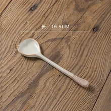 Load image into Gallery viewer, Rustic Japanese Ceramic Asian Soup Spoon | Long Handle - 1 Pc