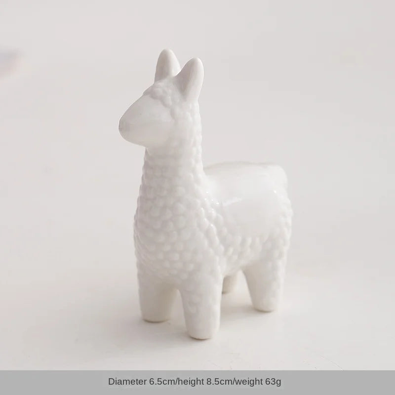 Cute White Llama Ring Holder | Ceramic Jewelry Rack - 1 Pc