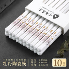 Load image into Gallery viewer, White Rose Ceramic Chopsticks | Luxury Flower Chinese Set -  10/20 Pairs