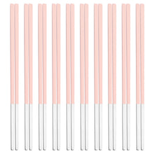 Load image into Gallery viewer, Matte Pastel Stainless Steel Korean Metal Chopsticks | Green Pink Gray Brown - 10 pairs
