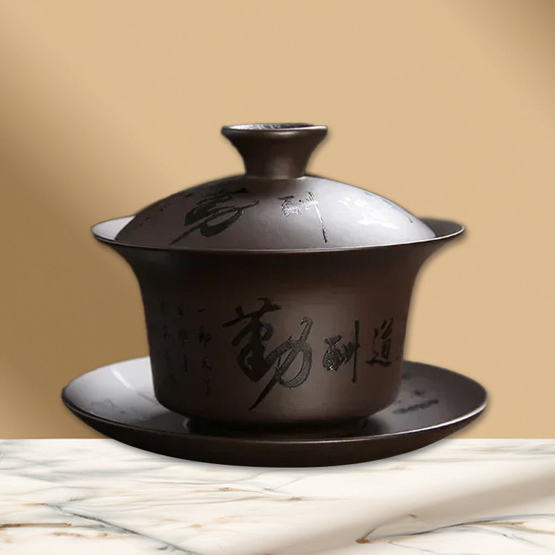Yixing Gaiwan Tea Set | Purple Clay Handmade Chinese Teapot