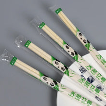 Load image into Gallery viewer, premium disposable bamboo wooden chopsticks individually wrapped in sleeves