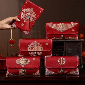 Red Envelope Brocade Money Wallet | Chinese New Year Gift - 1 Pc