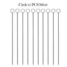 Load image into Gallery viewer, Circle Metal Cocktail Picks | Rose Gold Toothpick Skewers - 10 Pc Set