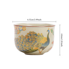 Load image into Gallery viewer, Peacock Chinese Tea Cup | Ornate Ceramic Bird - 1 Pc