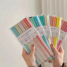 Load image into Gallery viewer, Blue Japanese Multicolor Chopsticks Set | Luxury Alloy - 5 Pairs