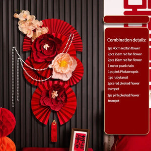 Chinese Wedding Wall Decor | Red Vietnamese Paper - 1 Set