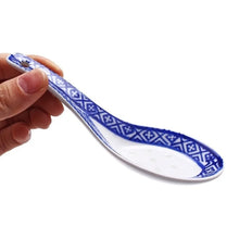 Load image into Gallery viewer, Traditional Blue and White Ceramic Pattern Chinese Soup Spoon for Porridge | 5pcs