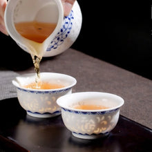 Load image into Gallery viewer, Translucent Chinese Tea Cup | White &amp; Blue Ceramic Teaware - 1 Pc