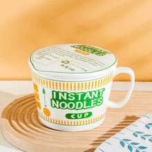 Load image into Gallery viewer, Cute Instant Noodle Cup Ramen Bowl | Japanese Novelty Ceramic Bowls With Lid and Handle