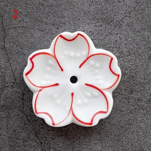 Cherry Blossom Ceramic Incense Holder | Cute Sakura Flower Stick Burners - 1 Pc