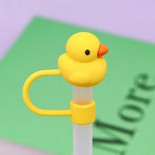 Load image into Gallery viewer, Yellow Duck Straw Toppers | Reusable Silicone Cap Covers - 1 Pc