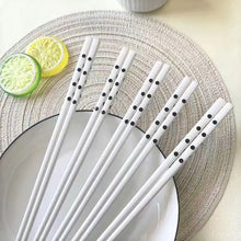 Load image into Gallery viewer, White Polka Dot Ceramic Chopsticks | Luxury Chinese Spotted Set - 2/4 Pairs