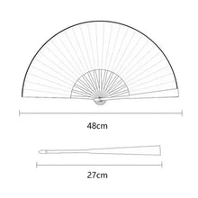 Load image into Gallery viewer, Black Chinese Fan with White Dragon | Handheld Bamboo Folding - 1 Pc