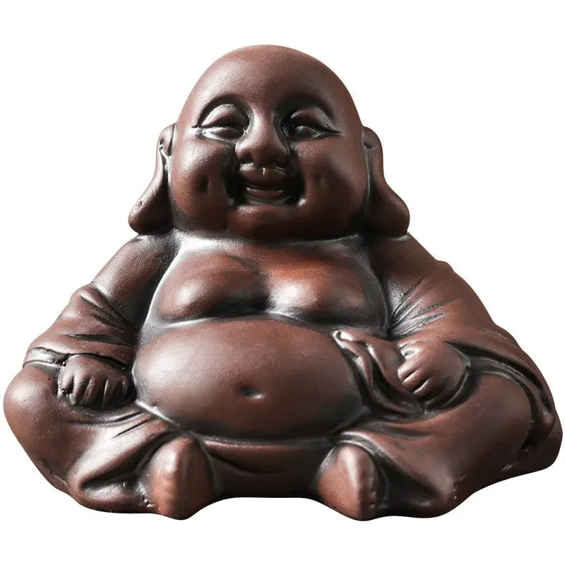 Buddha Tea Pet | Handmade Tea Figurine Yixing Purple Clay Ornament - 1 Pc