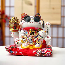 Load image into Gallery viewer, Lucky Cat Ceramic Display | Large Fortune Decoration Electric Wave Hand - 1 Pc