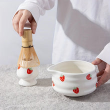 Load image into Gallery viewer, Strawberry Matcha Bowl Tea Set | Cute Fruit Japanese Whisk Holder