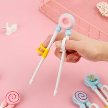 Load image into Gallery viewer, Pink Donut Cat Training Chopsticks | Kids Children Eating Learning Utensils - 1 Pc