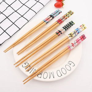 Mixed Bamboo Chopsticks | Japanese Woden Luxury Cutlery Tableware Gift - 5 Pair Set