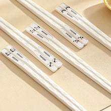 Load image into Gallery viewer, Cute Panda Chinese Chopsticks | White Metal Animal - 5 Pair Set