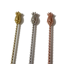 Load image into Gallery viewer, Pineapple Tiki Swizzle Sticks | Stainless Steel Cocktail Drink Stirrers - 1 Pc