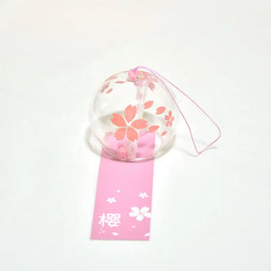 Sakura Japanese Wind Chimes | Glass Furin Flower Bells for Garden - 1 Pc