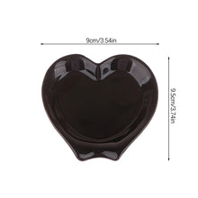 Load image into Gallery viewer, Heart Unique Spoon Rests | Black White Ceramic Spatula Holders - 1 Pc