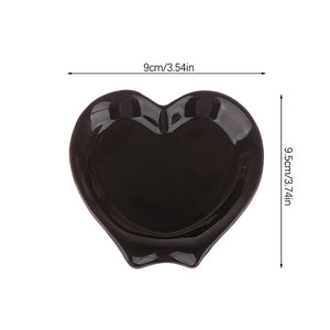 Heart Unique Spoon Rests | Black White Ceramic Spatula Holders - 1 Pc