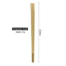 Load image into Gallery viewer, Silver &amp; Gold Luxury Stainless Steel Chopsticks | Korean Metal Hammered - 1 Pair