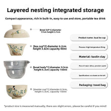 Load image into Gallery viewer, Bird &amp; Flowers Chinese Travel Tea Set with Portable Case - 4 Pc