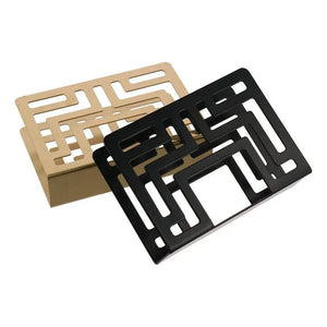 Gold & Black Stainless Steel Napkin Holder for Table - 1 Pc