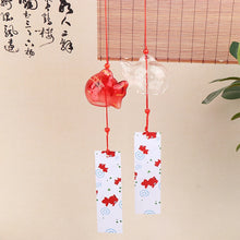 Load image into Gallery viewer, Red Fish Japanese Wind Chimes | Furin Glass Bell Hanging Decor - 1 Pc