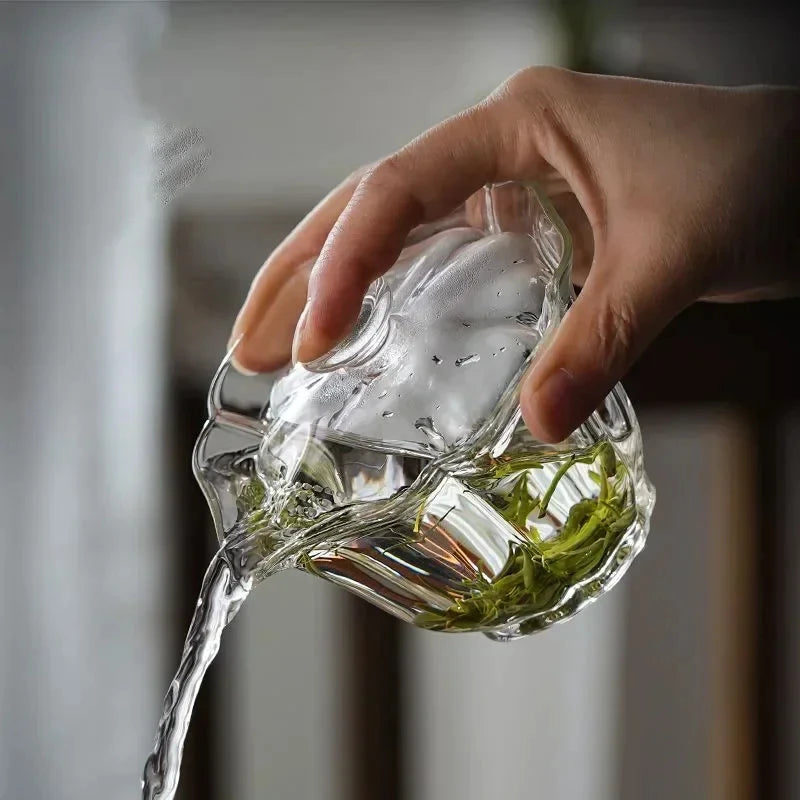 Petal Ridge Glass Gaiwan Tea Cup with Spout | Chinese KungFu Set ...