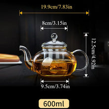 Load image into Gallery viewer, Clear Glass Teapot with Infuser on Stove | High Borosilicate Kettle