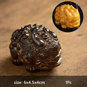 Fortune Animal Color Changing Tea Pet | Mythical Zhaocai Resin Figurine for Tea Table - 1 Pc