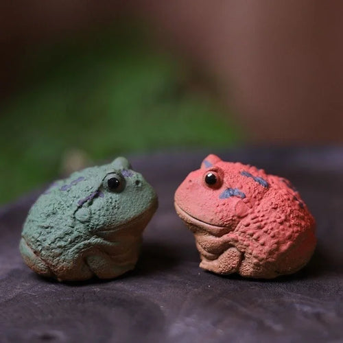 Little Horned Toad Tea Pet | Frog Clay Kungfu Mascot - 1 Pc