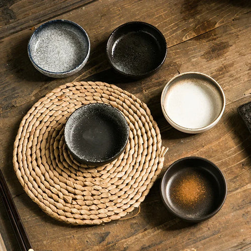 Circular Round Soy Sauce Dish | Ceramic Seasoning Plate - 1 Pc