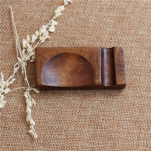 Japanese Wooden Spoon & Chopsticks Holder | Japanese Dual Tableware Rest - 4 Pc Set