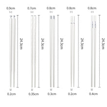 Load image into Gallery viewer, White Chinese Chopsticks | Non-Slip Alloy Luxury Utensils - 5 Pair Set