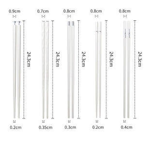 White Chinese Chopsticks | Non-Slip Alloy Luxury Utensils - 5 Pair Set