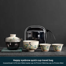 Load image into Gallery viewer, Bird &amp; Flowers Chinese Travel Tea Set with Portable Case - 4 Pc