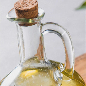 Oil and Vinegar Bottle Jug with Glass Handle and Cork - 1 Pc