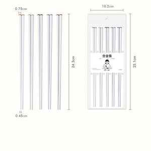 White Chopsticks Crystal Inspired | Luxury Chinese Tableware - 5 Pair Set