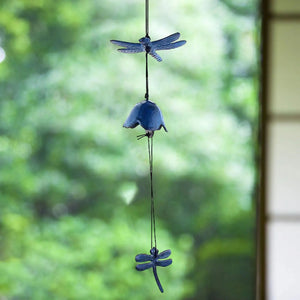 Cast Iron Dragonfly Bell | Japanese Wind Chime Outdoor Decor - 1 Pc