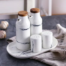 Load image into Gallery viewer, White Marble Ceramic Salt and Pepper Shakers | Seasoning Spice Container - 1 Pc