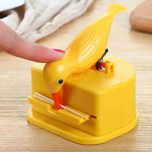 Yellow Woodpecker Toothpick Holder | Cute Bird Tooth Pick Dispenser Gift - 1 Pc